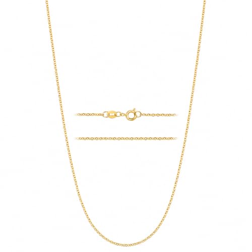 KISPER Dainty Gold Cable Chain Necklace Women 24K Plated Stainless Steel