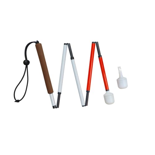 Canne blanche carbone haut de gamme pliante 5 brins et sa pointe roller directionnelle