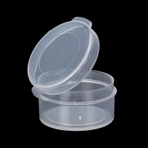 Image of 24 PACK Small Transparent Plastic Bead Organizers (1.26 x H0.71 inch) Clear Storage Box Round Organizer for Storage Small Items, Hardware-0.24 oz