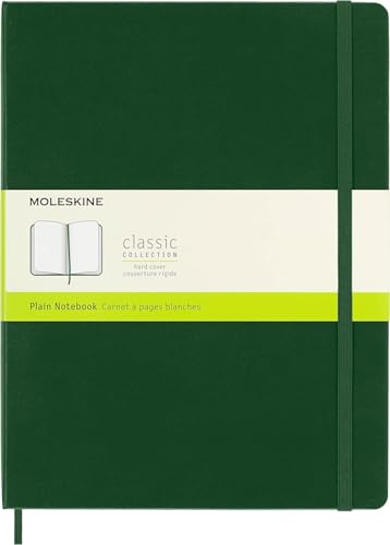 Carnet blanc XL rigide vert myrte : grand cahier de notes et dessin vierge