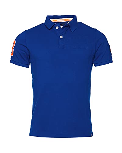 Superdry Herren Classic SUPERSTATE Pique Polo Poloshirt, Blau (Cobalt Fdg),...