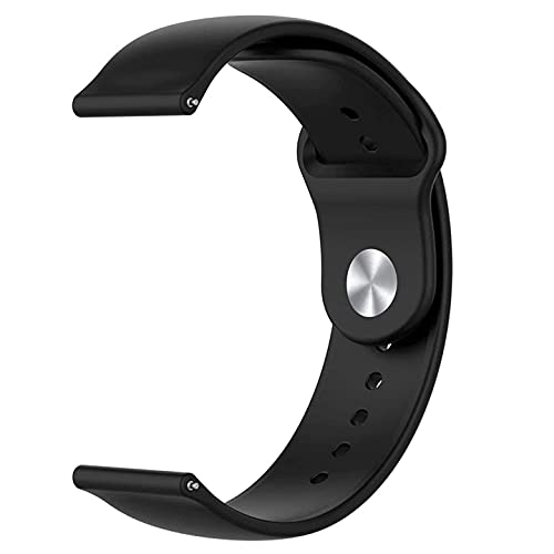 Image of M.G.R.J 20mm Soft Silicone Strap Compatible for Galaxy Watch Active 2 (40-44mm) Watch /Galaxy Watch 42mm /Gear Sport, Amazfit Bip /Lite /GTR 42mm (Black)