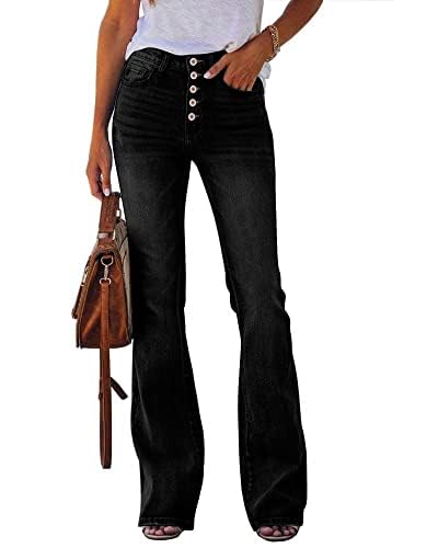 PLNOTME Womens High Waisted Jeans Boyfriend Flare Casual Stretch Bootcut Denim Pants2