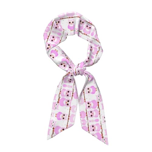 Cute owl Printed silk scarf for women, a versatile accessory for autumn and winter coats