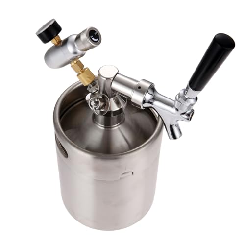 RLVYTA Cerveza elaborada Mini Barril de Cerveza de Acero Inoxidable de 2L con dispensador de Cerveza presurizado con Grifo Kit Cerveza