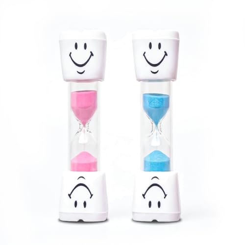 DAQUN 2 Pcs Toothbrush Timer for Kids 2 Minute Timer for Teeth Sand Timer Hourglass with Glitter Fun Bathroom & Kitchen Tool for Brushing Habit Training
