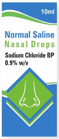 Normal Saline Nasal Drops, 10ml, Sodium Chloride BP 0.9% w/v