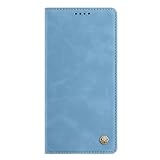 KRjcsfhy Handyhülle für Xiaomi Redmi Note 11/11S 4G Candy Hülle Magnetische, Kartenfächer Klapphülle, Stoßfeste TPU-Innenhülle, Ständer, Schutzhülle PU-Leder für Xiaomi Redmi Note 11/11S 4G,hellblau