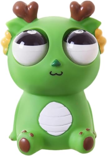 Image of Funny Dragon Pinch Toy | Squishy Dinosaur with Pop-Out Eyes | Stress Relief Squeeze Toy for Kids & Adults (Green)