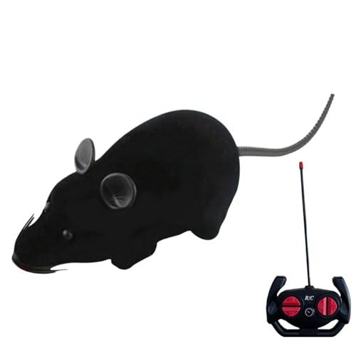 Ratto REMOTA Raat - PRISIONE RECULTA RATISTA RATISTA Realistico | RC Mice Toy per Gatto | Scherzo Scherzo Trucco Spaventoso Ratti | Flocking Wireless Chasing Electronic Interactive | Un regalo