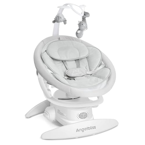 Image of Angelbliss 3 in 1 Baby Swing with Motion Detection, Portable Baby Swings for Infants with Removable Rocker & Stationary Seat, Bluetooth Enabled with 3 Unique Motions (White)