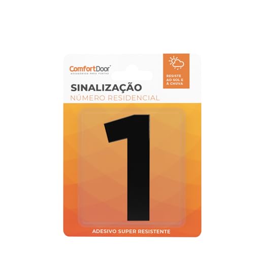 Número Residencial - 1 - Preto 60mm - Comfort Door