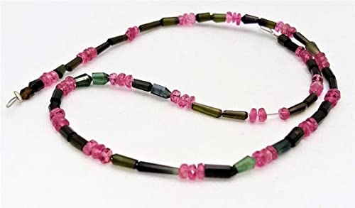 Tourmaline rose et verte naturelle en perles facettées de 3-4mm pour joaillerie haut de gamme