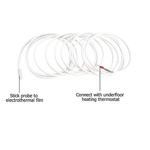 KSTE RTD Sonde 3 Meter Fußbodenheizung Thermostat Zubehör, Bodentemperaturfühler Sondenkabel.
