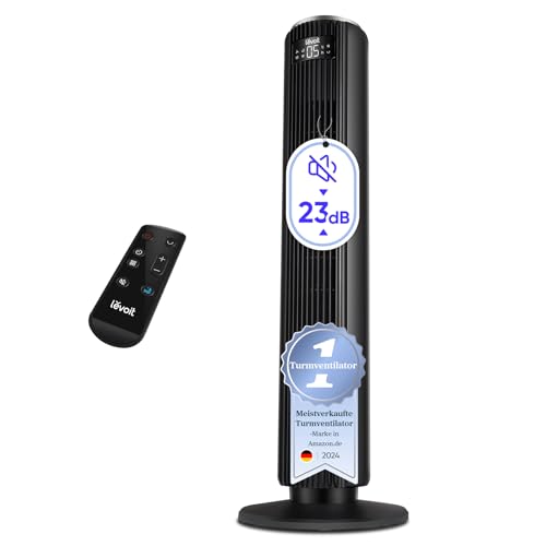 Levoit-Sehr Leiser Turmventilator mit Fortschrittlichem Schlaf und Automodus-5 Geschwindigkeiten 4 Modi 12Std Timer Ventilator-Oszillierende Tower Fan mit Fernbedienung für Schlafzimmer Schwarz 92CM Levoit-Sehr Leiser Turmventilator mit Fortschrittlichem Schlaf und Automodus-5 Geschwindigkeiten 4 Modi 12Std Timer Ventilator-Oszillierende Tower Fan mit Fernbedienung für Schlafzimmer Schwarz 92CM