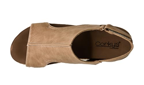 Image of Corkys Footwear Volta Wedge - Chic Elegance Meets All-Year Comfort with a 2-Inch Cork Heel and Marshmallow Insole for Stylish Everyday Wear and All-Day Comfort