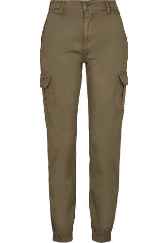 Urban Classics Damen Ladies High Waist Cargo Pants Hose, Grün (Olive...
