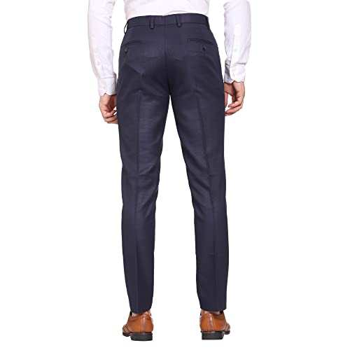 Image of MALENO Men's Diamond Textured Regular Fit Trouser | Soft and Breathable Fabric | Trousers for Office, Party