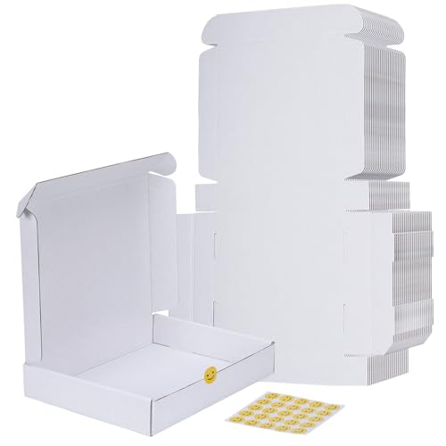 Image of RLAVBL 12x9x2 Shipping Boxes Set of 25, White Corrugated Cardboard Mailer Box for Packing Small Business