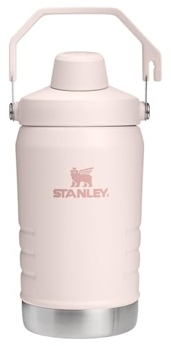 Image of Stanley IceFlow Fast Flow Jug with Handle 40 oz | Twist On Angled Spout Lid | Leakproof for Travel and Sports | Insulated Stainless Steel | BPA-Free | Rose Quartz 2.0
