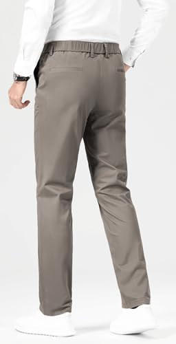 ESSYSHE Men’s Stretch Chinos Casual Pants Slim Fit Khaki Pants with Elastic Waist2