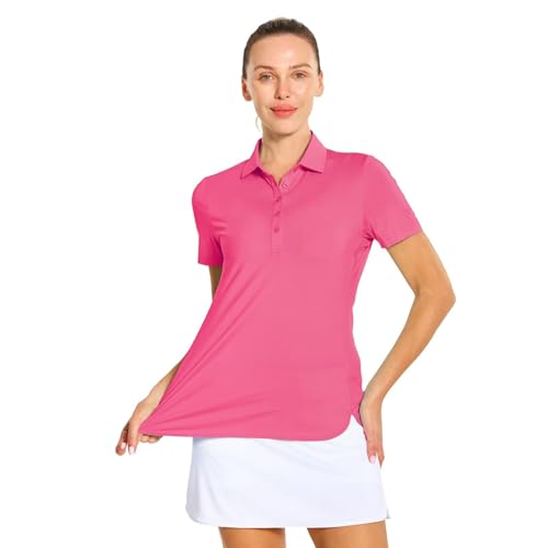 Image of M MAELREG Womens Golf Shirt Short Sleeve 5 Buttons Quick Dry Casual Solid Moisture Wicking Tennis Polo Shirts for Women