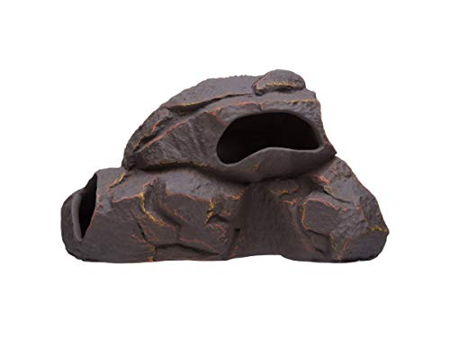 Image of Plecoceramics Aquarium Ceramic Decorations Cave Betta Stone Decor - Aquarium Fish Tank Hideway Decor for breeding Cichlids Plecos Betta Toys Hideout (Magma Rock)