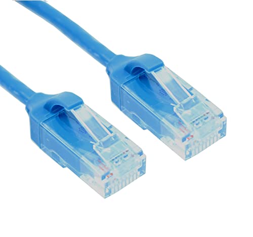 Cable de red Cat6 Patch cord 6 pulgadas RJ45 azul miniatura 1