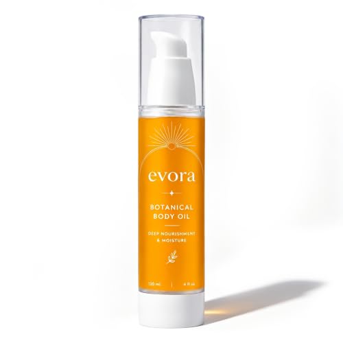 Xyvornix Evora Botanical Body Oil Wakame Algae Brazil Nut & Passionflower Seed Oils Lightweight Hydrating Massage Oil for Smooth Radiant-Looking Skin Non-Greasy Body Moisturizer 4 Fl Oz