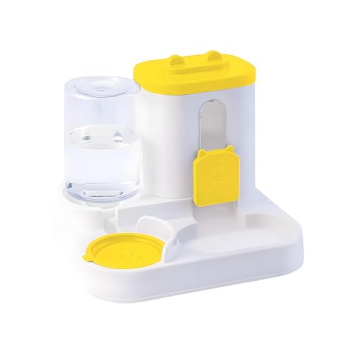 Mangiatoia automatica per gatti, dispenser d'acqua per animali domestici, 2 in 1, a prova di perdite, con timer programmabile e controllo delle porzioni, per gatti, gattini, cani, coniglietti, casa