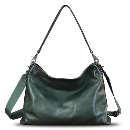 Image of Genuine Leather Hobo Bag for Women Tote Bag Vintage Handmade Shoulder Bag Crossbody Satchel Purses Pouch