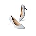 JustFab Women's Closed Toe Pointed Toe High Stiletto Heels Slip-on Pumps Backless Fashion Dress Shoes for Women Elsie (11, Quarry)