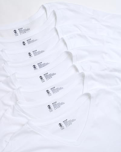 IZOD Men's Undershirts - 8 Pack Breathable Short Sleeve V Neck White Shirt - Cotton Undershirts for Men (S-XL)3