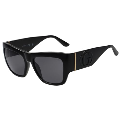 Image of Guess|Black Full Frame Square Sunglasses|100% UV Protected (Uv 400) Grey Lens|Women's|Large|GU00252 01A 54 S