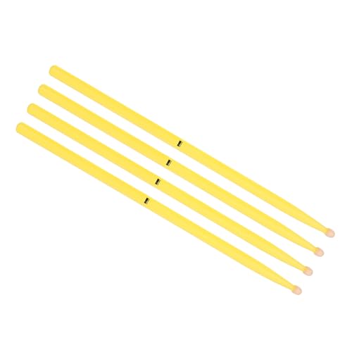 2 pares de baquetas de madera de arce, amarillas, para percusión, herramienta ligera para batería con agarre antideslizante y superficie lisa, ideal para principiantes y amantes de la música miniatura 1