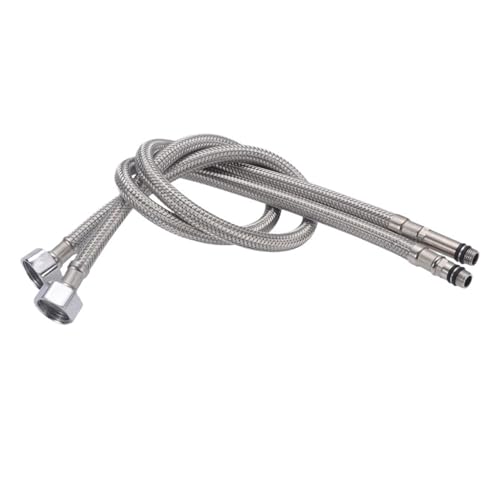 G1/2 Flexibler Edelstahl-Wasserschlauch, 60 cm, für Warm- und Kaltmischarmaturen, Küchen- und Badezimmerspüle, Wasserversorgungszubehör (80 cm Option)