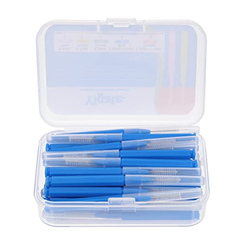 GLEAVI 30Pcs Teeth Interdental Brush Small Teeth Brace Brush Between Gum Cleaner Plaque Removal Pick Tooth Cleaning Supplies for Women and Men Blue