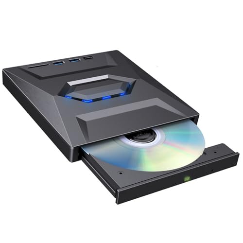 YUGSHNKFC Portable USB3.0 and Type C 2 Interfaces External DVDs Drives Fast Speed Data Transfer Writer for PC and Laptop
