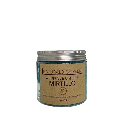 Naturalbiogreen Whipped Cream Soap Sapone In Crema Profumato Mirtillo 120 Gr