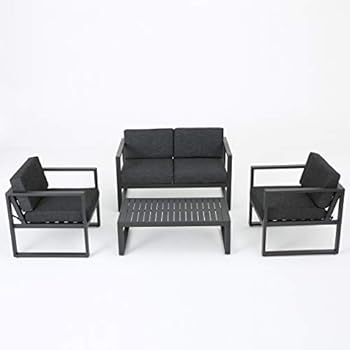 Alternative view of Christopher Knight Home Navan Chat Set, 4-Pcs Set, Dark Gray