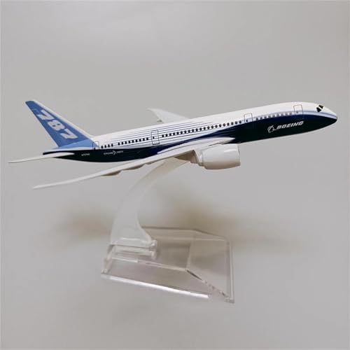 Modelo de avión Boeing 787 de aleación metálica coleccionable de 16cm 3