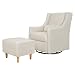 Babyletto Toco Upholstered Swivel Glider and Stationary Ottoman, White Linen
