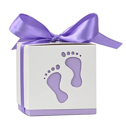 Anawakia Lot de 50 boîtes à dragées pour nouveau-né ou baptême - Violet