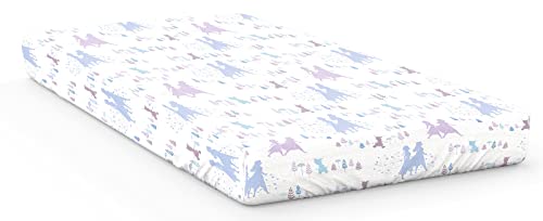 Jay Franco Disney La Reine des Neiges Nature Magique Drap Housse Enfant 90x200 cm, 100% Coton, lit 1 Personne - Convient Parfaitement aux Lits de Taille 90x190 cm Jusqu’à 90x200 cm