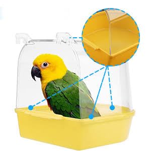 Plastic Birds Bath Tub for Birds Cage Small Birds Bathing Box (Color May Vary) by Pet & Vet. (Blue& White). 4