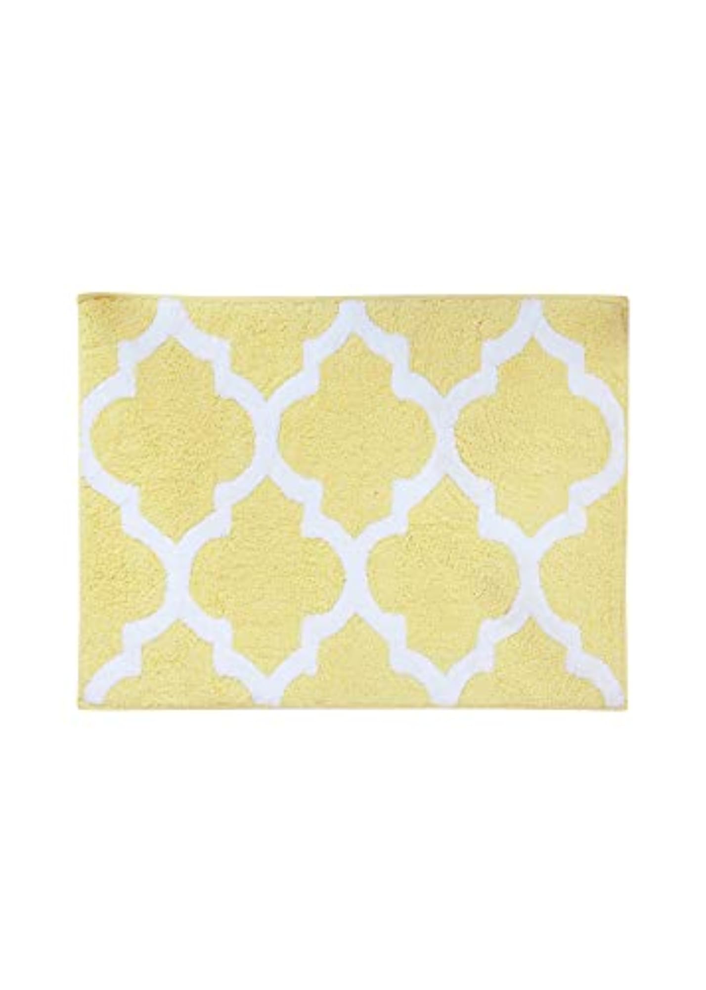 Dual Design Reversible Bath Mat, Super Absorbent Polyester