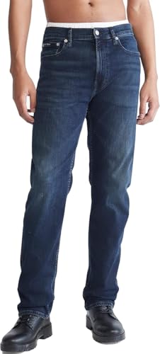 Calvin Klein Jeans Mens Straight Leg Jeans (38W x 32L, Dam Blue)