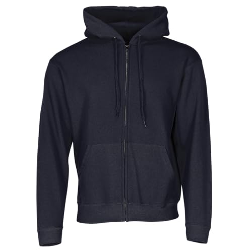 Sweatshirt a capuche homme zippe Fruit of the Loom bleu pour ne plus avoir froid