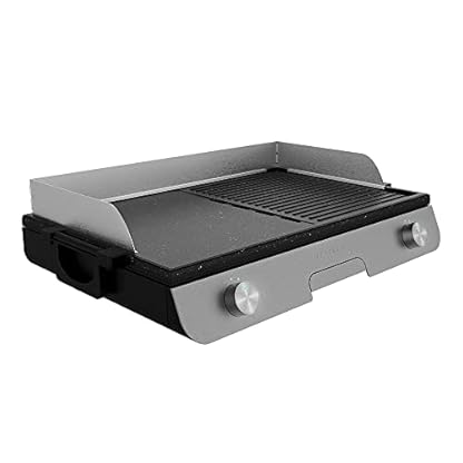 Cecotec Elektrischer Tischgrill PerfectRoast 3000 Inox. 3000 W, Grillfläche Mixta, Antihaftbeschichtung, regulierbares Thermostat, Fettauffangschale