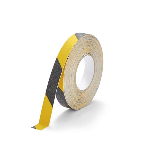Durable DURALINE Floor Tape, Non-Slip Self-Adhesive, Yellow/Black, 1" x50ft